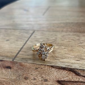 Diamond Cluster 14k Gold Ring